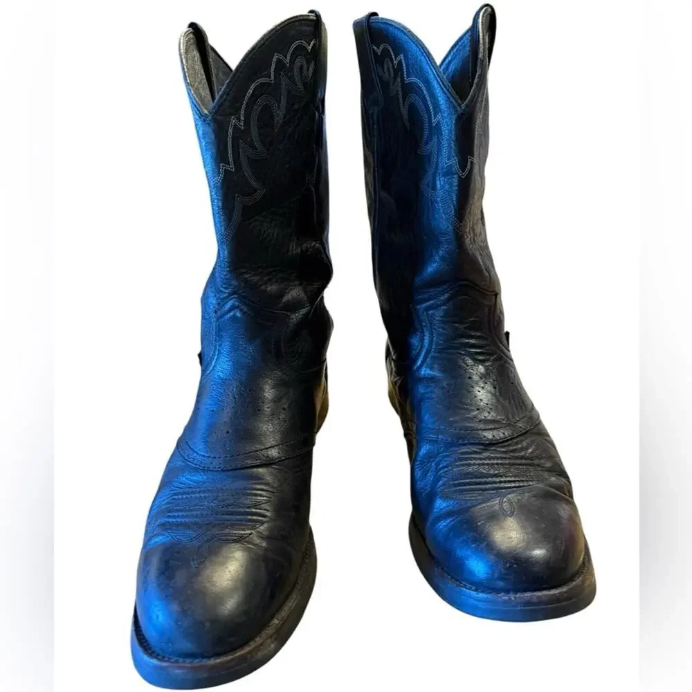 Justin Boots J-Flex Black Leather Work Boot with Red Logo Accents Mens 12D